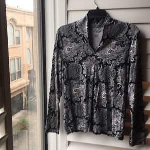 Soft black and white paisley print shirt
